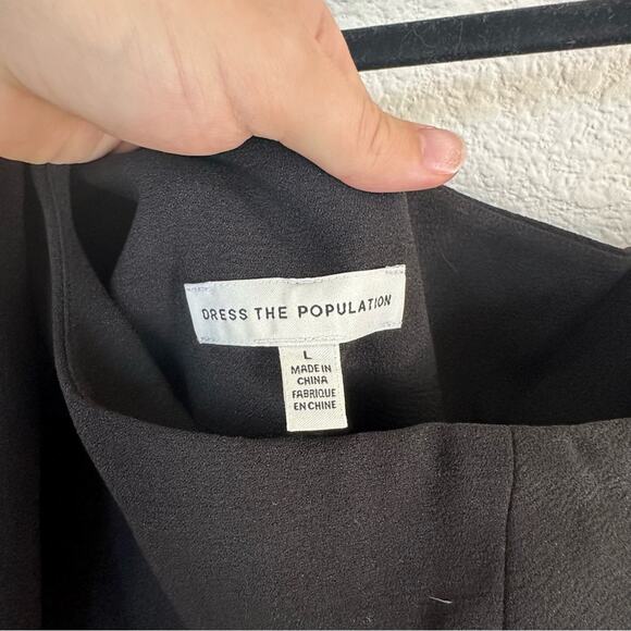 Dress The Population Tiffany Midi One Shoulder Dress in Black - Picture 3 of 5